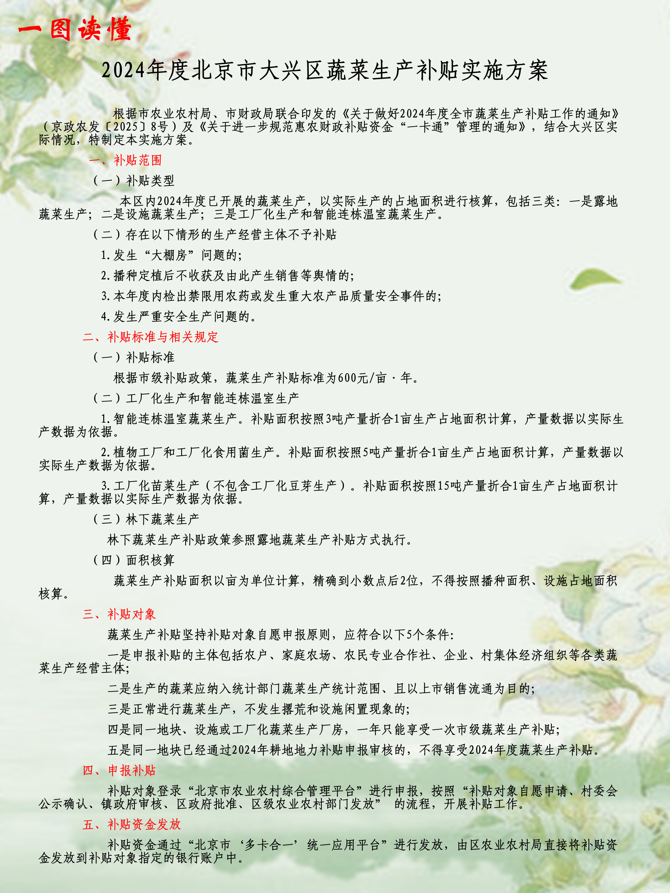 一图读懂-《2024年度365bat蔬菜生产补贴实施方案