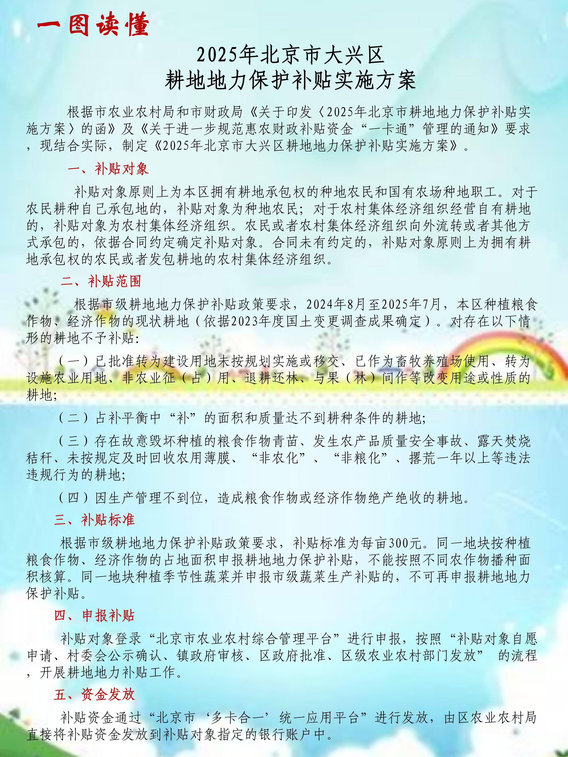 一图读懂-《2025年365bat耕地地力保护补贴实施方案》